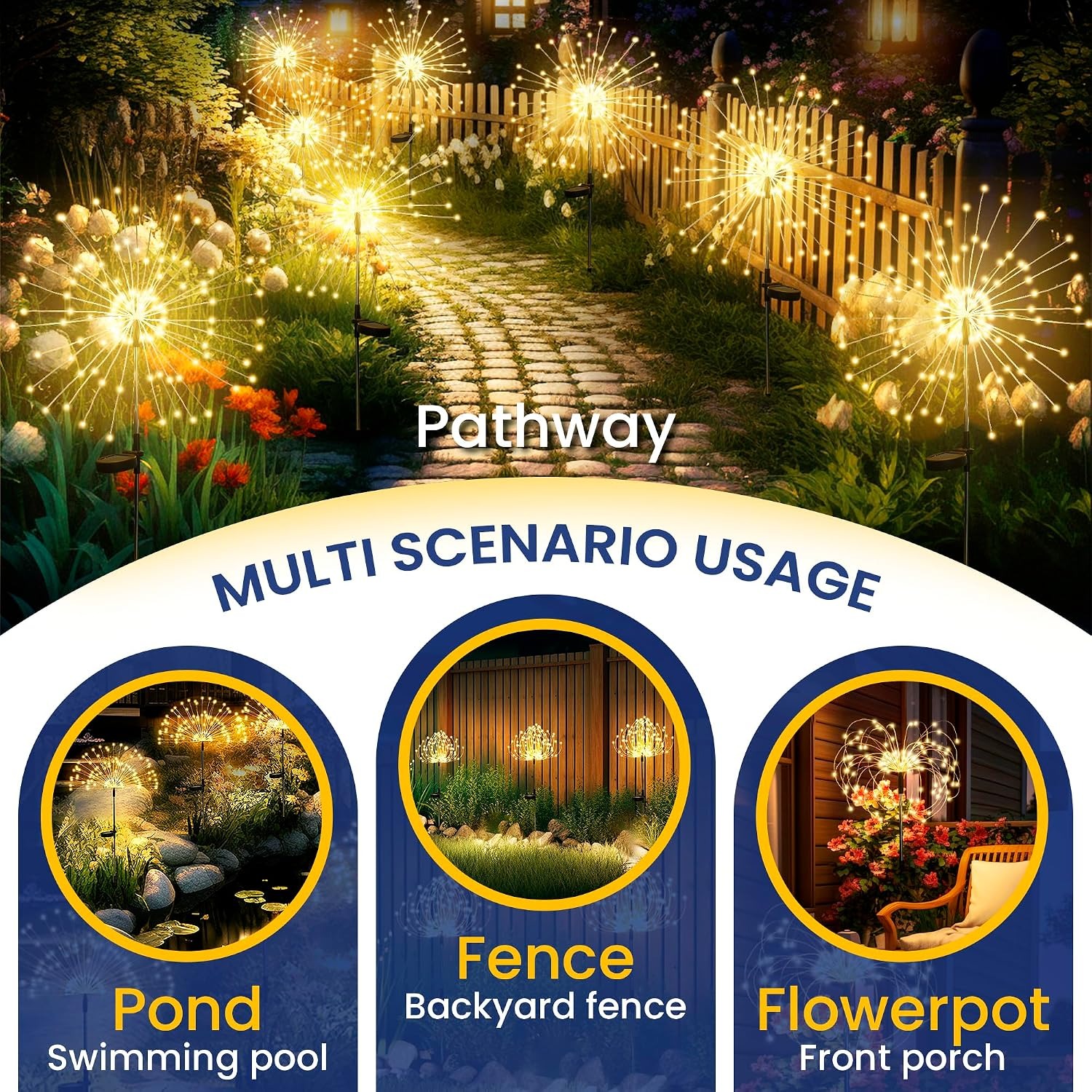 GIGALUMI Solar Firework Garden Lights 2 Pack