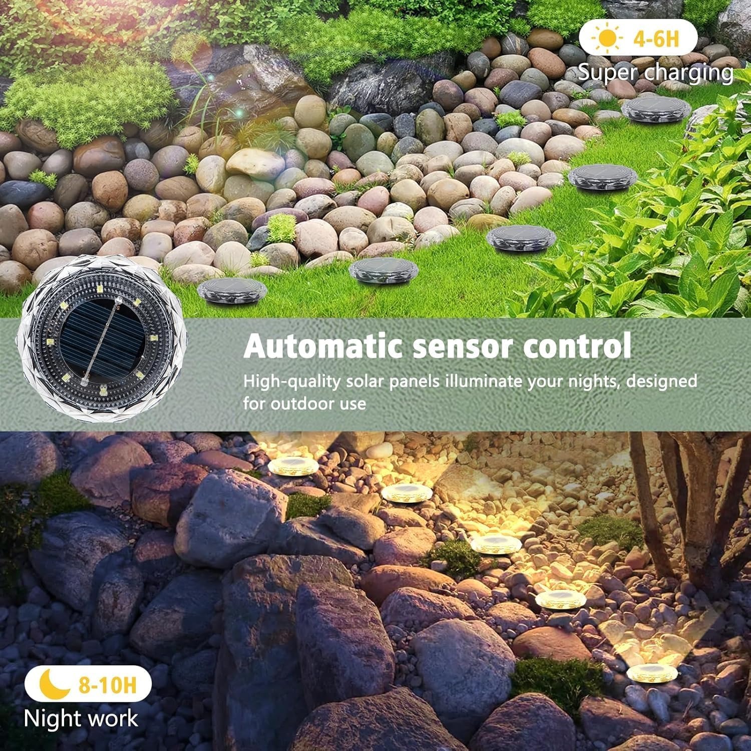Solar In-Ground Garden Light Set (8 Pack): image 2