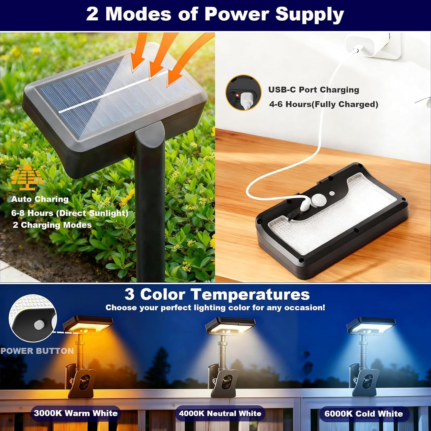 Liotoor Clip-On Solar Motion Light Set, 2 Pack