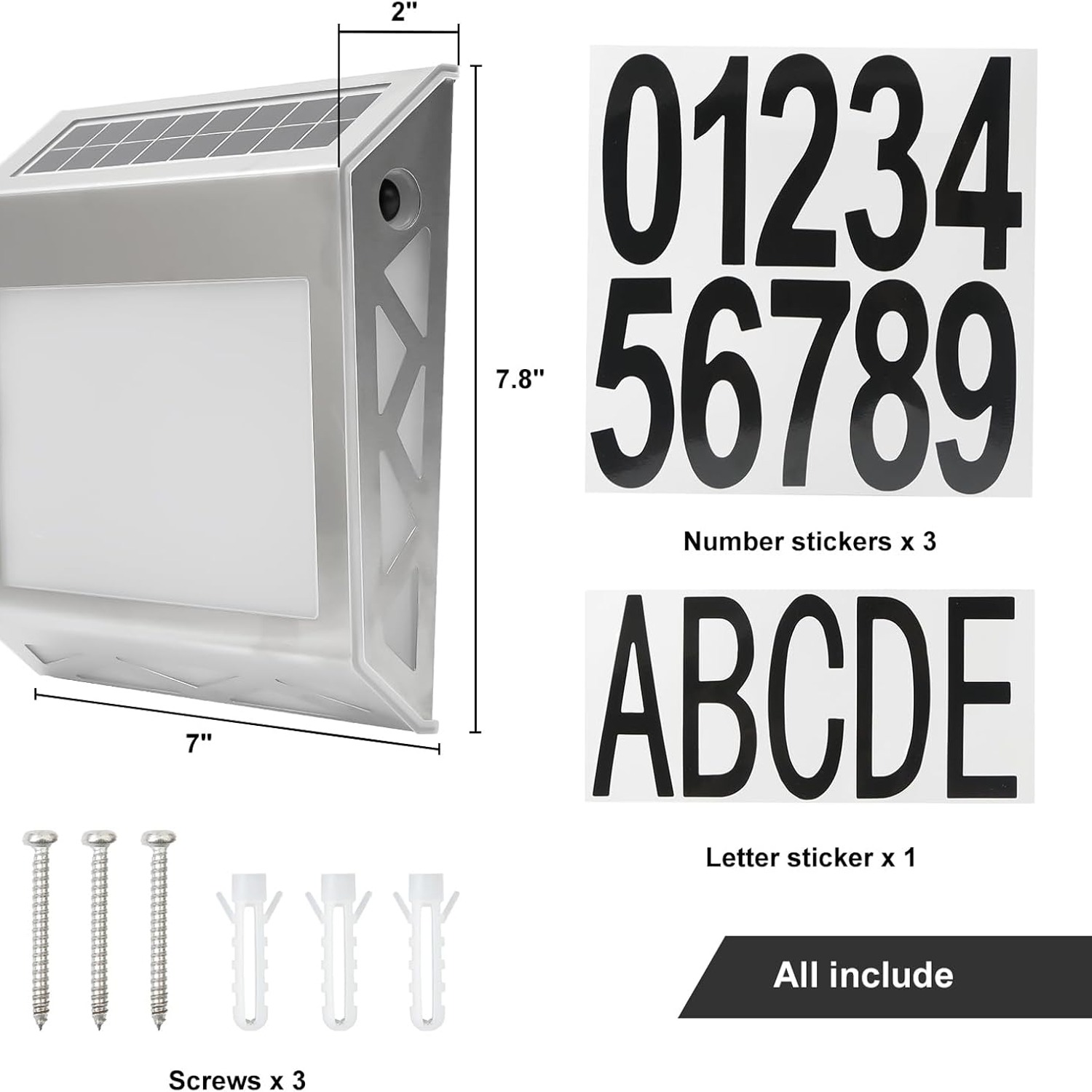 Joywoof Solar House Number Light