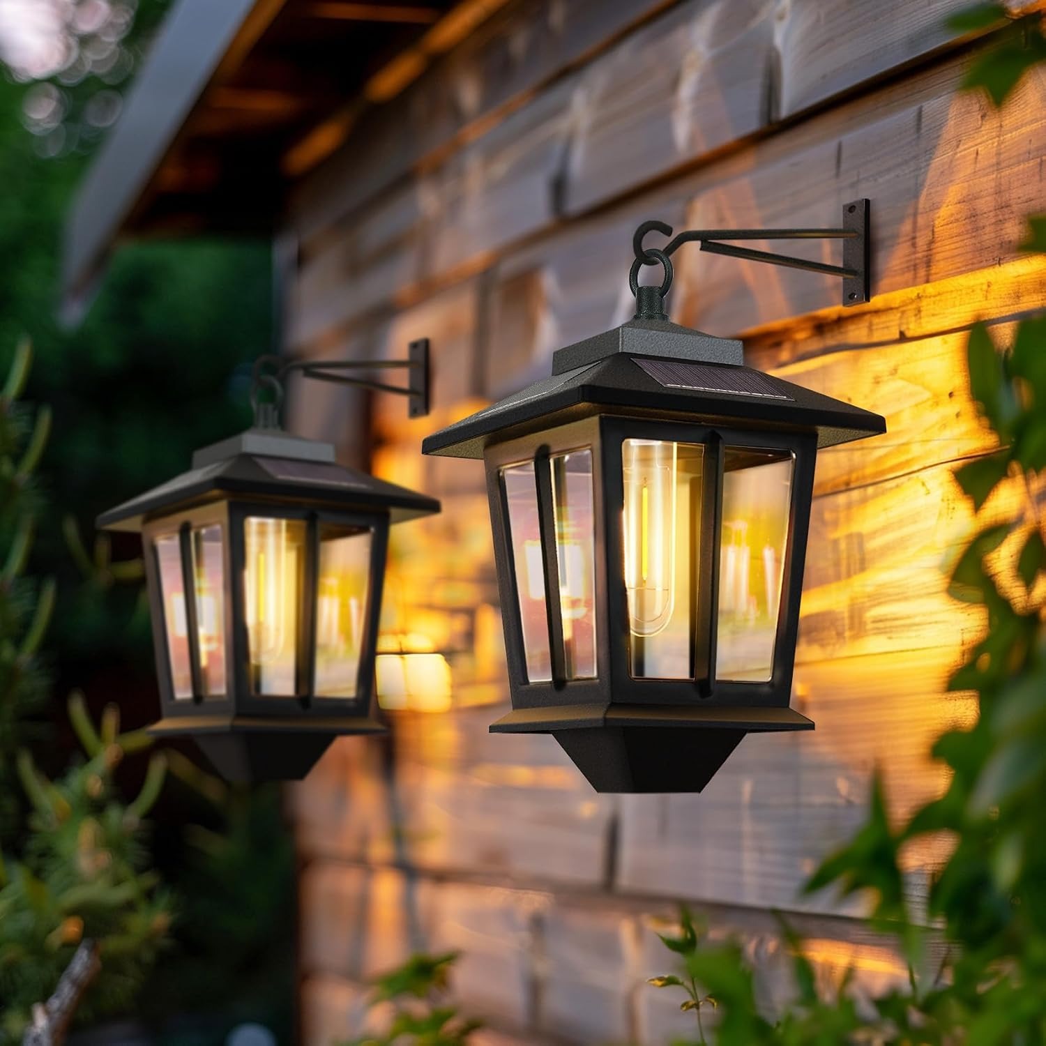 PASAMIC Solar Porch Lanterns 2 Pack