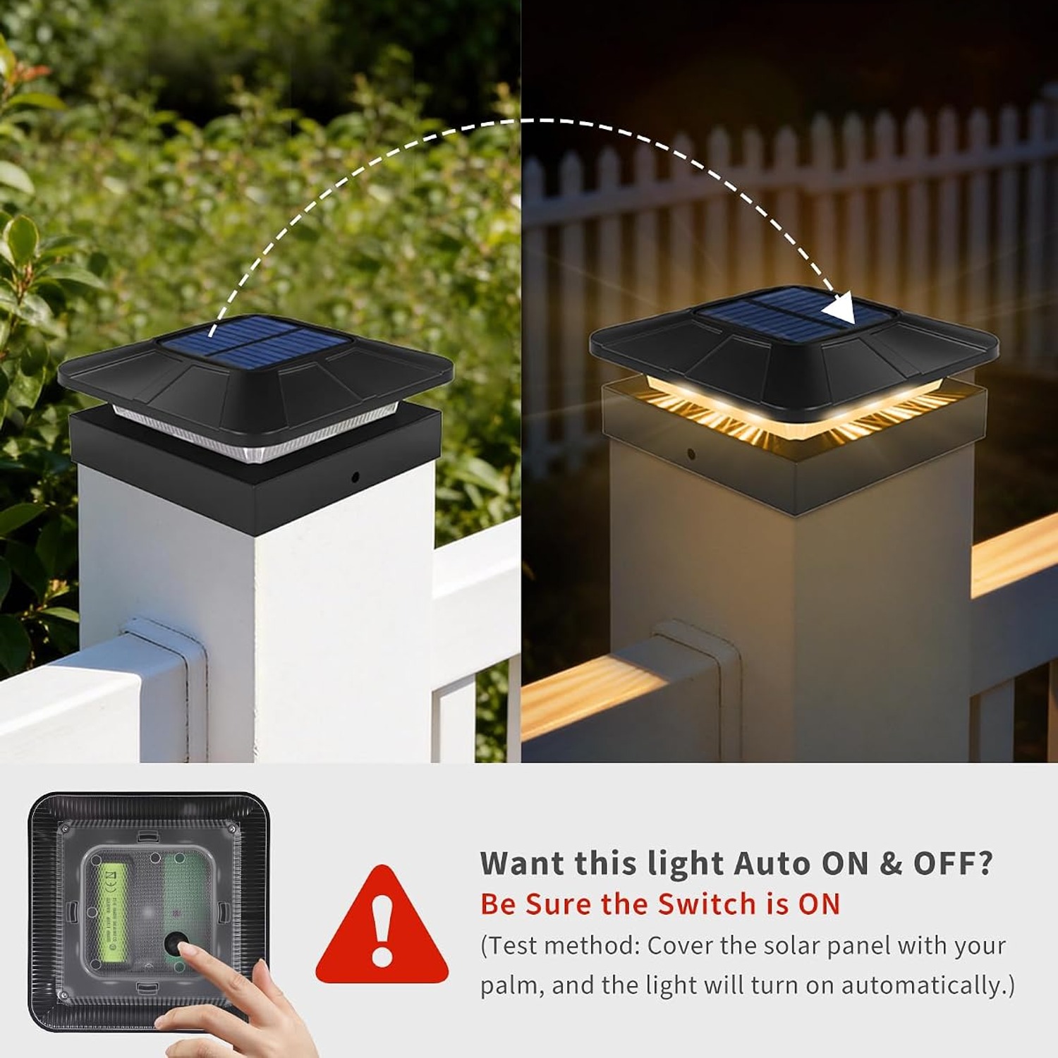 ROMANJOY Solar Post Cap Lights 2 Pack: image 4